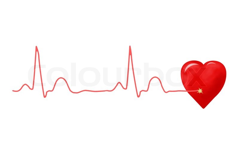 800x503 ecg graph and heart stock image colourbox