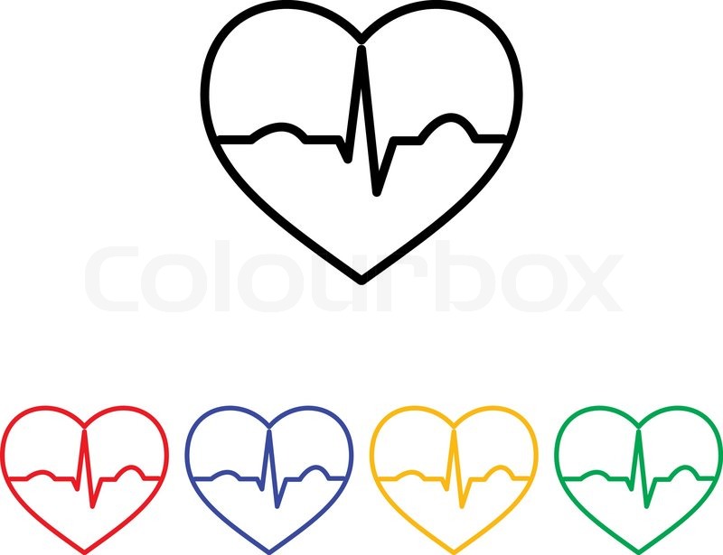 800x615 simple minimalistic heart ecg icon stock vector colourbox