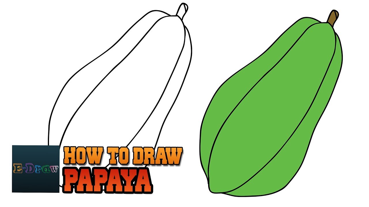 1280x720 How To Draw Papaya Step