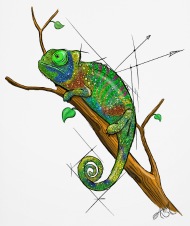 190x226 Chamaeleon Digital Drawing Samsung Galaxy Edge Case Spreadshirt