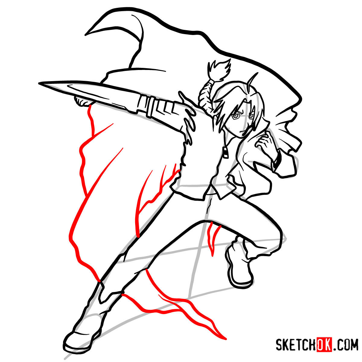 1200x1200 How To Draw Edward Elric In A Fight Fullmetal Alchemist