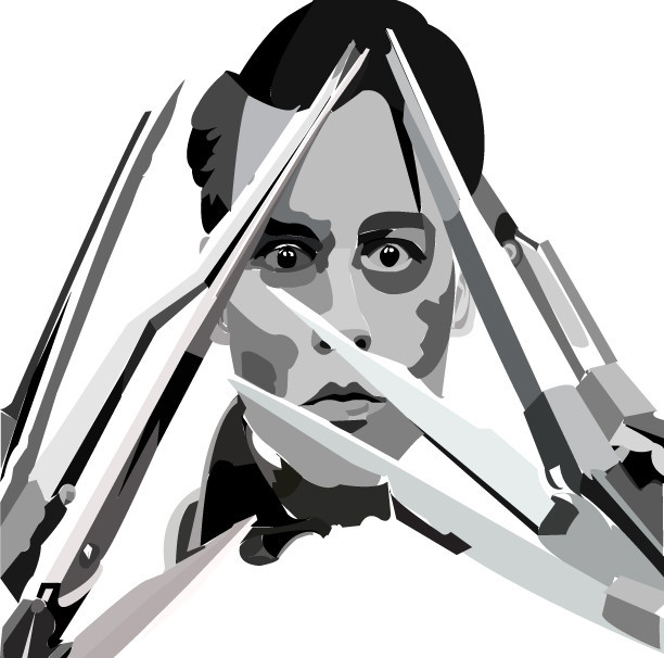 612x606 Edward Scissor Hands Fan Art Domestika
