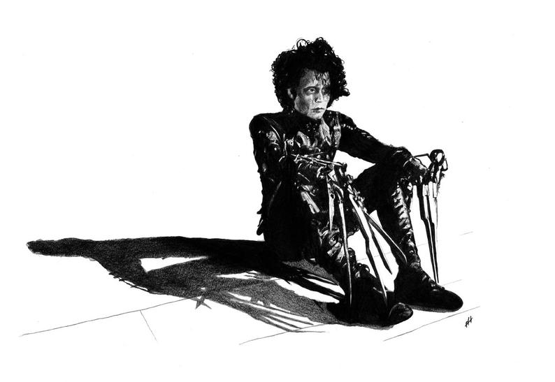 794x547 original edward scissorhands pencil drawing etsy