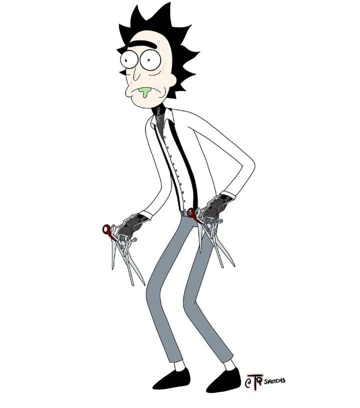 720x816 Rick And Morty X Edward Scissor Hands Draw