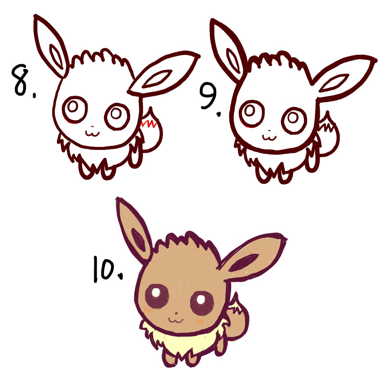 1312x1264 How To Draw Cute Baby Chibi Eevee From Pokemon Easy Step