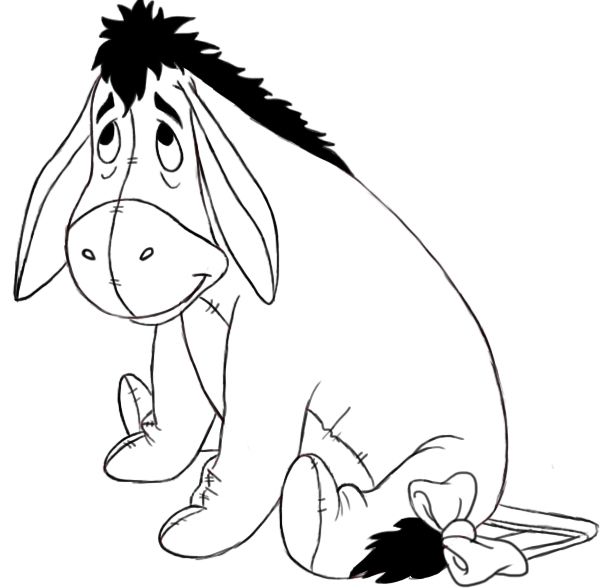 600x588 How To Draw Eeyore Draw Central Disney Drawings, Drawings