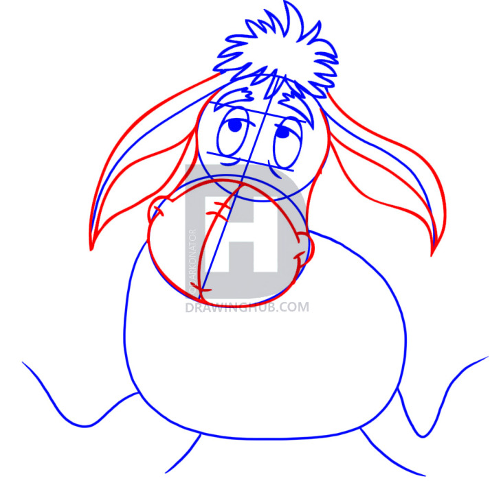 729x720 How To Draw Eeyore From Winnie The Pooh, Step