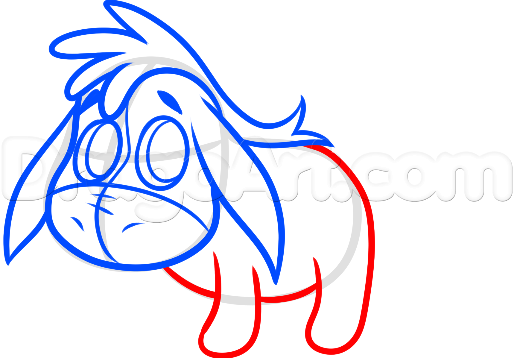 1718x1196 How To Draw Chibi Eeyore, Step
