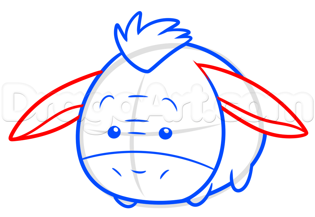 1050x724 how to draw tsum tsum eeyore, step