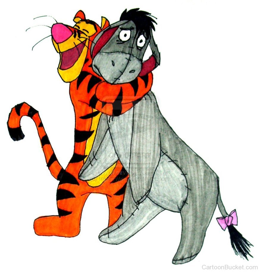 874x914 Drawing Of Eeyore And Tigger