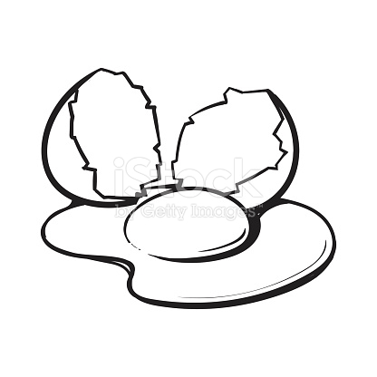 416x416 Broken Egg Clipart Black And White