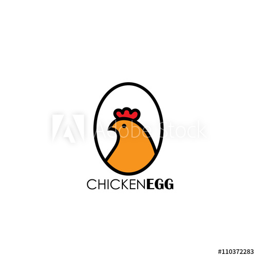 500x500 Simple Line Drawing Of Chicken And Egg Vector Logo Icon