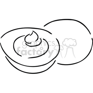 300x300 Develed Egg Outline Clipart Royalty Free Clipart