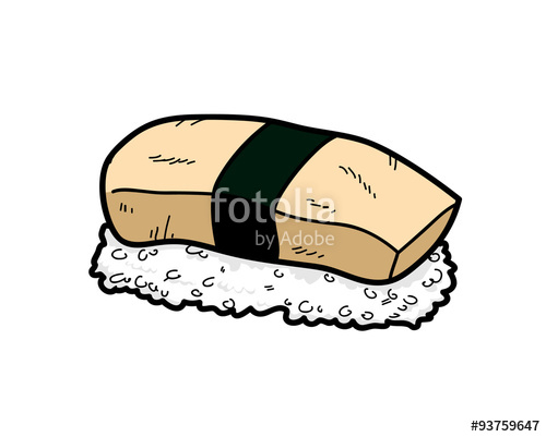500x401 Egg Sushi, A Hand Drawn Vector Illustration Of A Egg Sushi