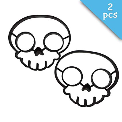 425x425 Cool Silicone Fried Egg Ring Mold Black Skull Shape