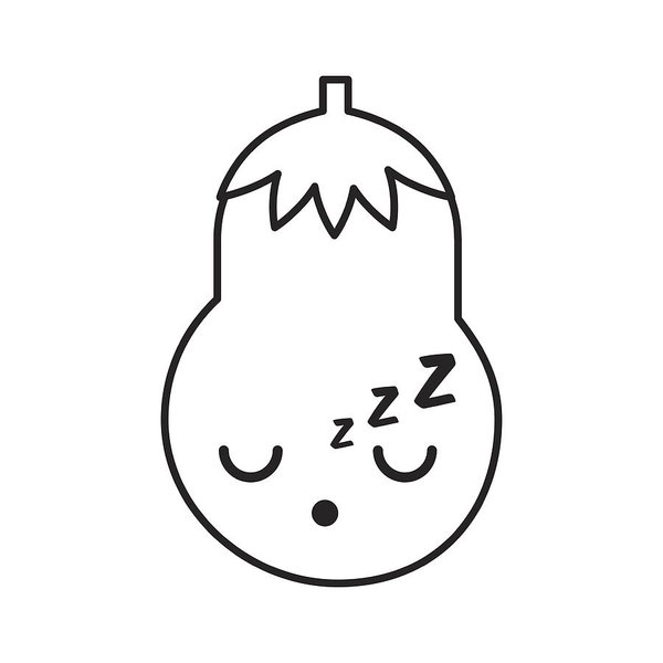 600x600 Kawaii Eggplant Cartoon Art Print