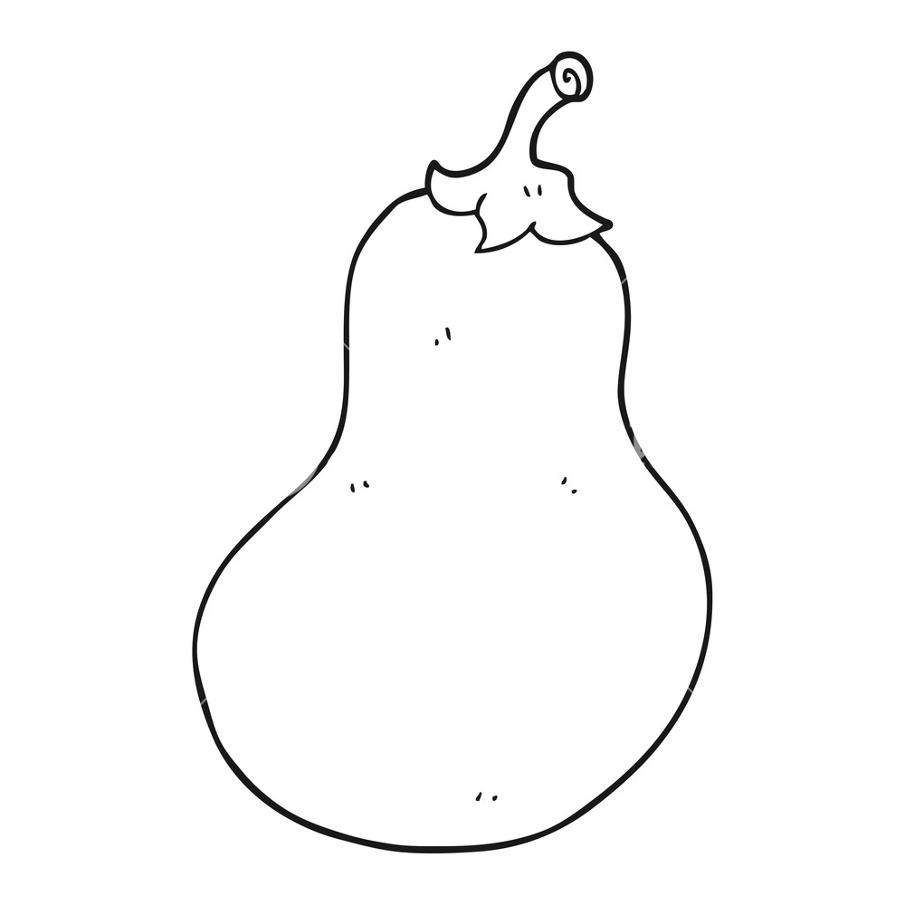 1000x1000 Freehand Drawn Black And White Cartoon Eggplant Royalty Free Stock