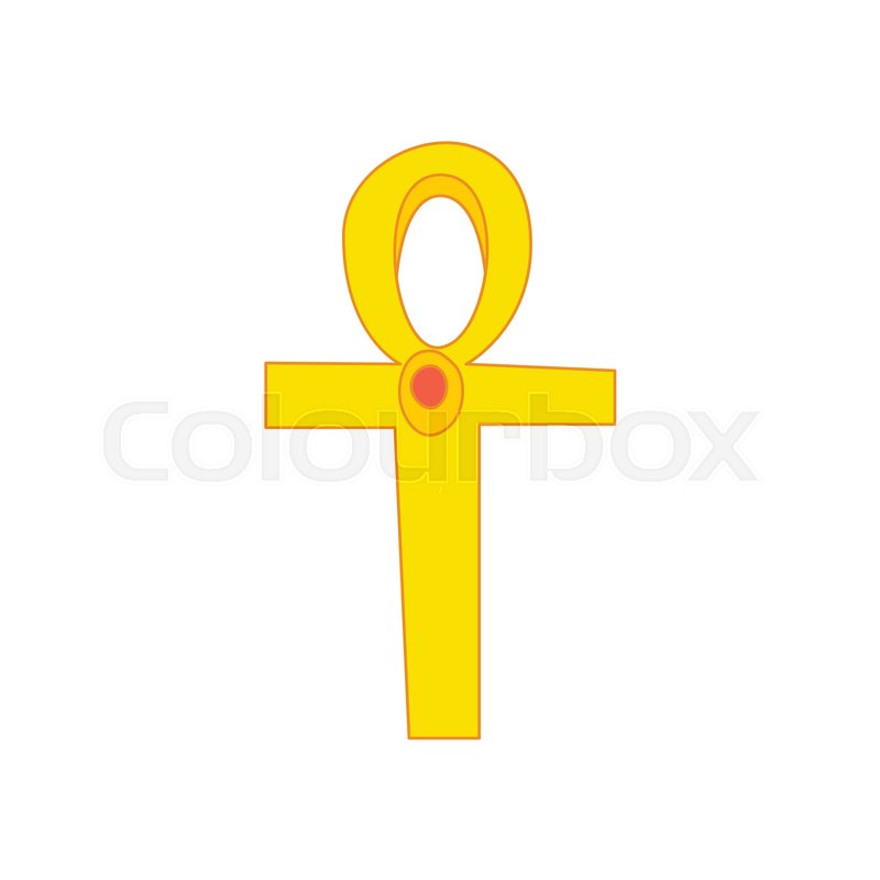 800x800 Egyptian Ankh Icon In Cartoon Style
