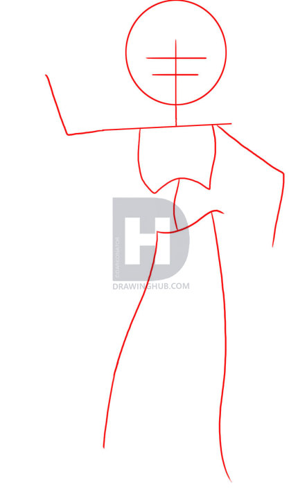 443x719 How To Draw An Egyptian Person, Step