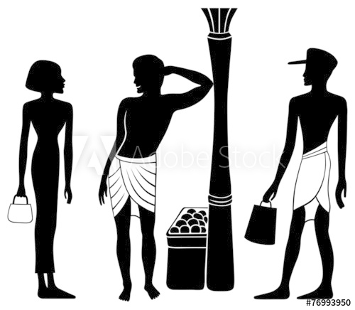 500x436 Ancient Egyptian Greek Market Meeting Silhouette