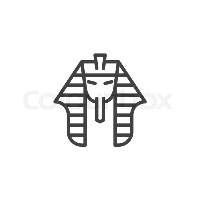 800x800 Egyptian Pharaoh Outline Icon Linear Stock Vector Colourbox