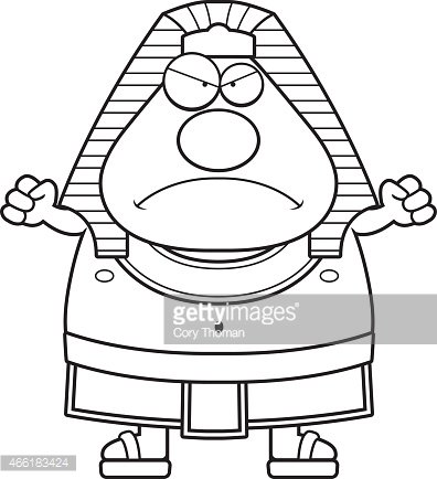396x434 angry cartoon egyptian pharaoh premium clipart