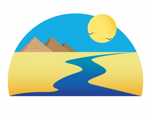 626x470 Hand Drawn Egyptian Pyramids Vector Free Download