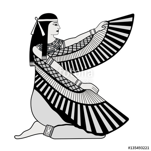 500x500 Vector Illustration Of Egyptian National Drawing Goddess Isis