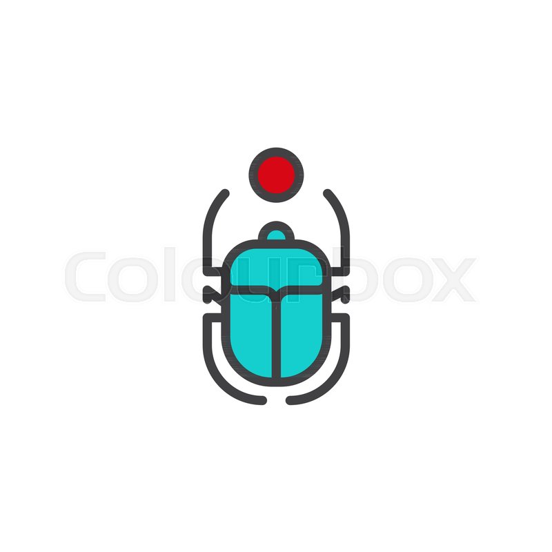 800x800 Egyptian Scarab Filled Outline Icon, Stock Vector Colourbox