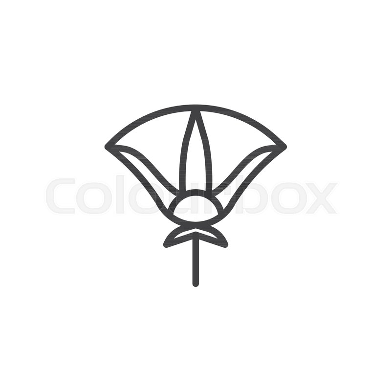 800x800 Egyptian Hand Fan Outline Icon Linear Stock Vector Colourbox