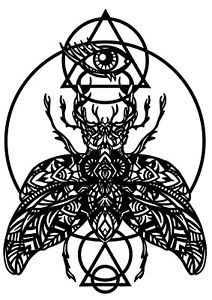 212x300 Gothic Black Vinyl Decal Wall Sticker Window Laptop Scarab Sacred