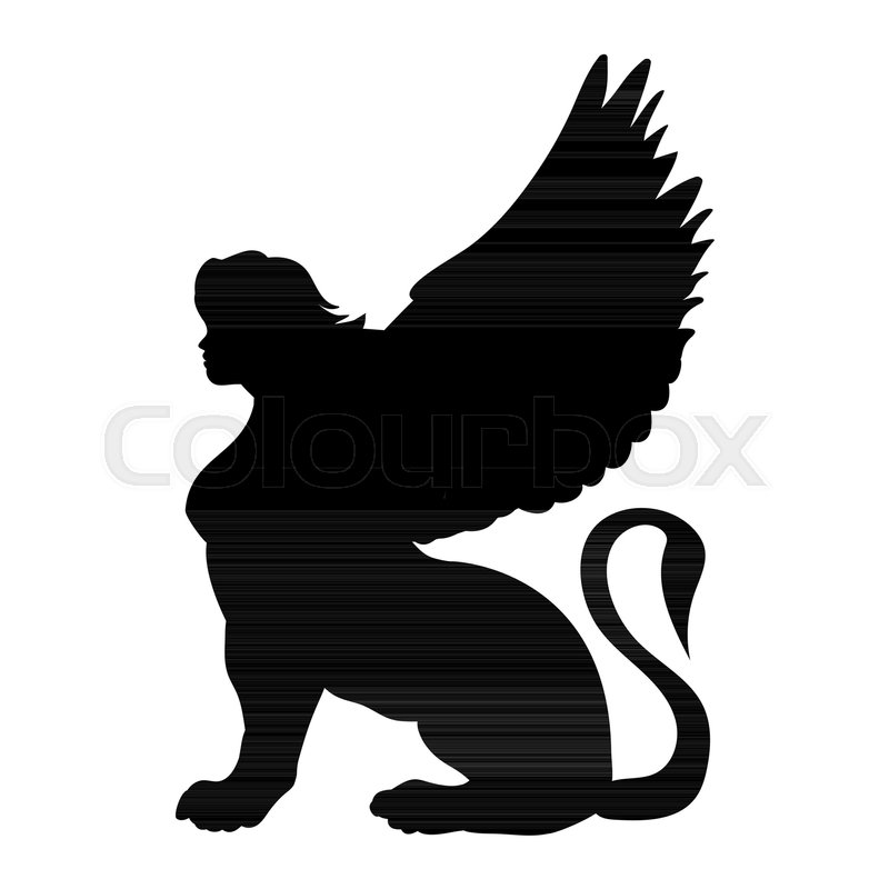 800x800 Sphinx Silhouette Ancient Egyptian Stock Vector Colourbox