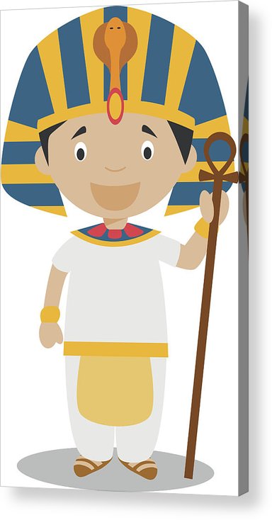 384x734 Egyptian Boy Dressed As A Pharaoh Of The Ancient Egypt Acrylic