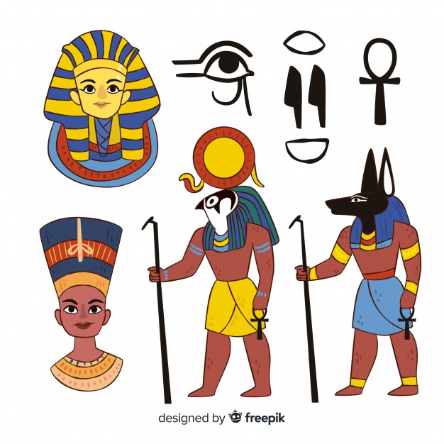 626x626 Free Download Egypt Symbols And Gods Collection In Hand Drawn Style