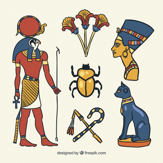 626x626 Free Download Egypt Symbols And Gods Set In Hand Drawn Style