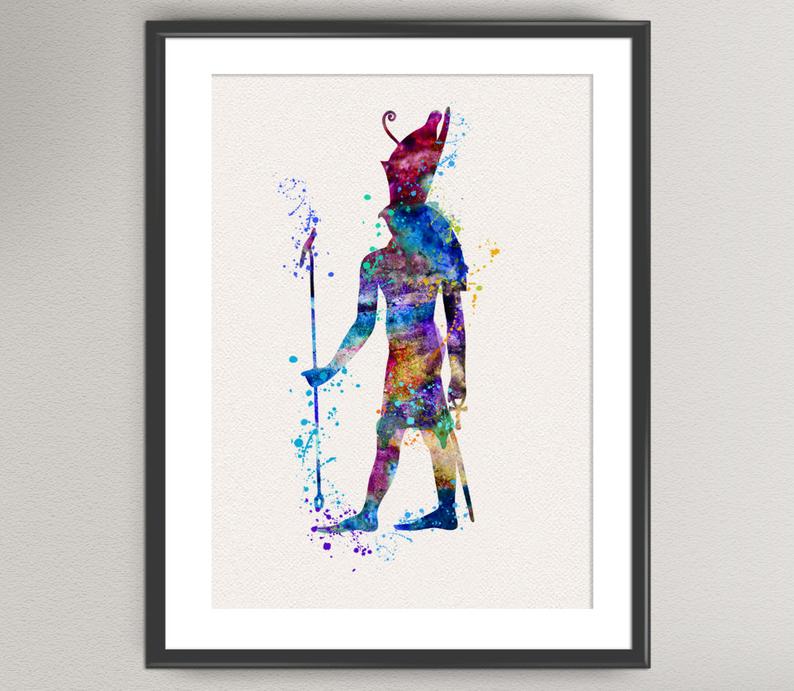 794x691 horus watercolor art print egyptian god of ancient egypt ink etsy