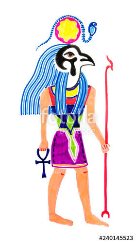 280x500 sketch marker drawing of egyptian god horus stock image