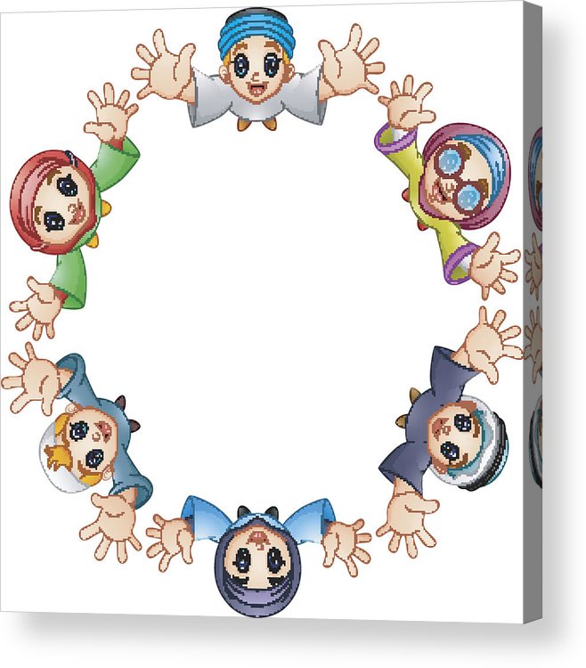 658x750 happy cartoon kid celebrate eid mubarak acrylic print