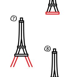 250x250 Eiffel Tower Drawing Images Png Black And White Simple At Night