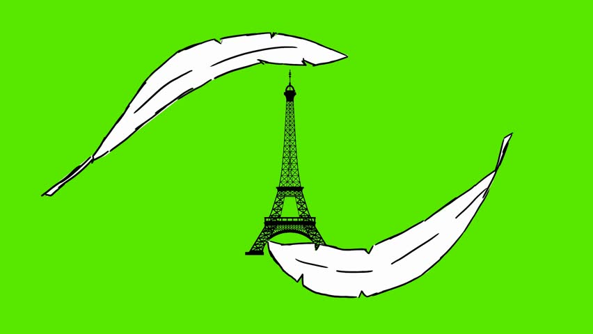 852x480 Eiffel Tower Drawing Stock Video Footage