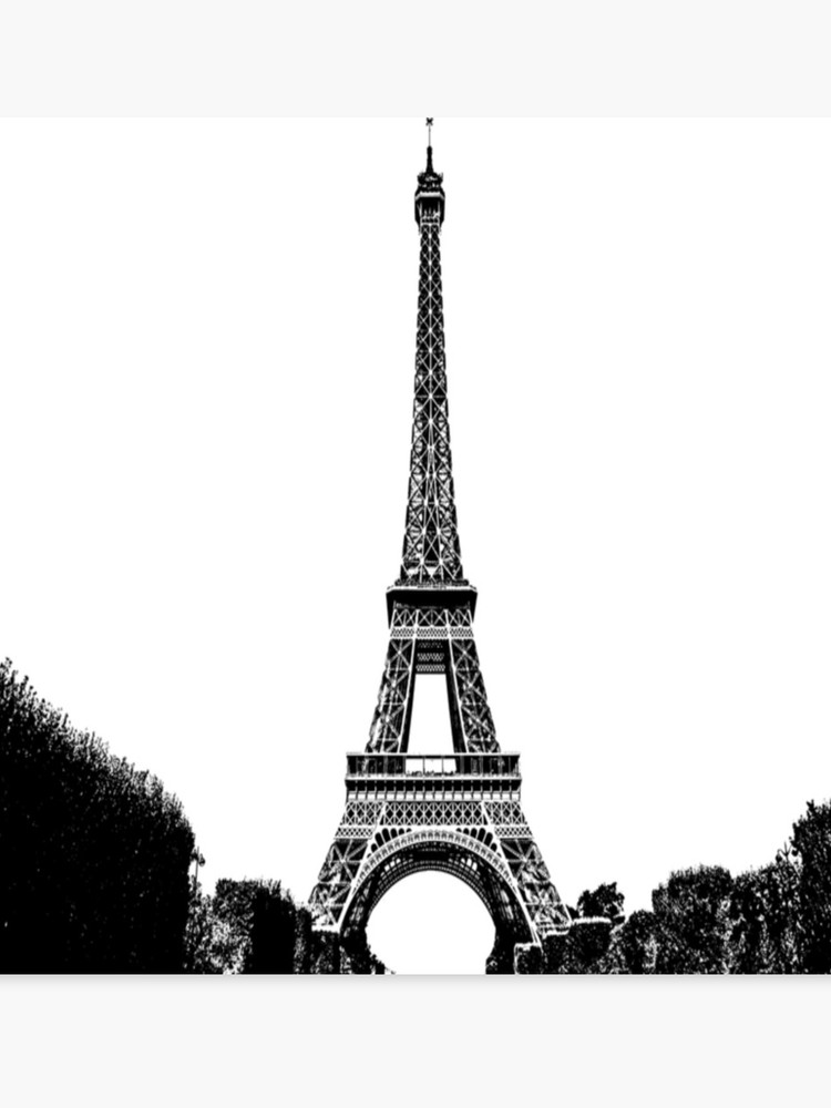 750x1000 Eiffel Tower Black And White Drawing Canvas Print