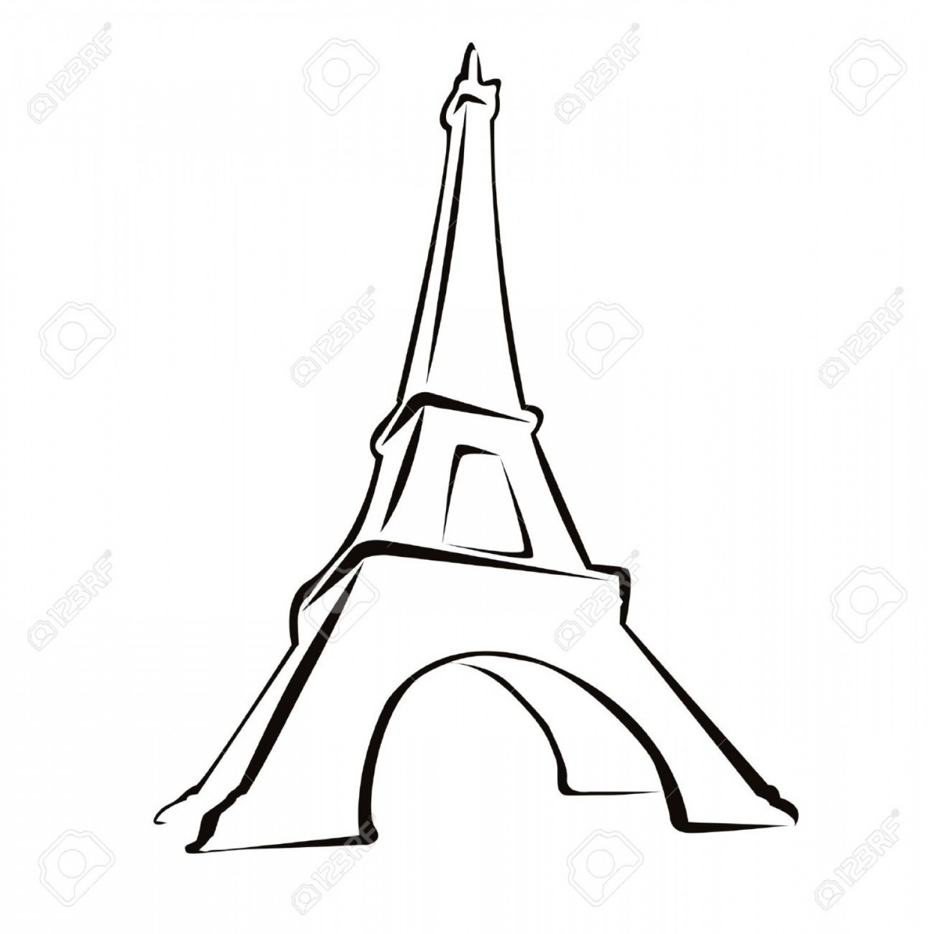 1860x1872 Eiffel Tower Drawing Black And White Shopatcloth