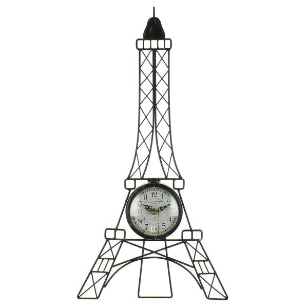 600x600 hometime wire eiffel tower wall clock with white arabic dial