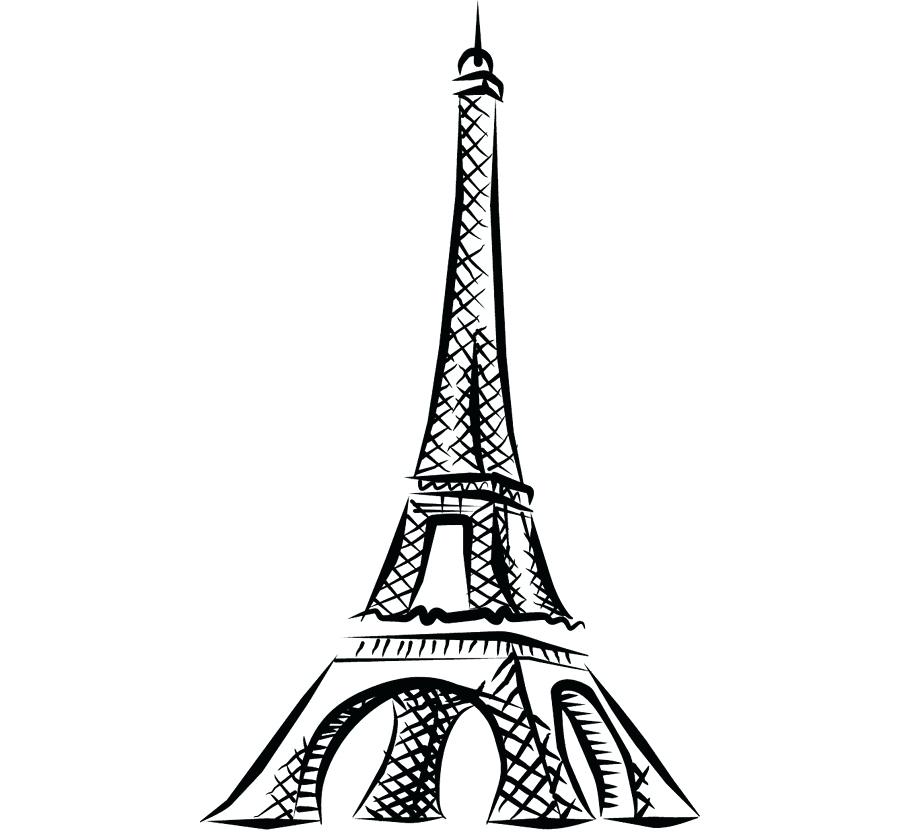 900x840 Eiffel Tower Black And White Drawing Rubensaavedra