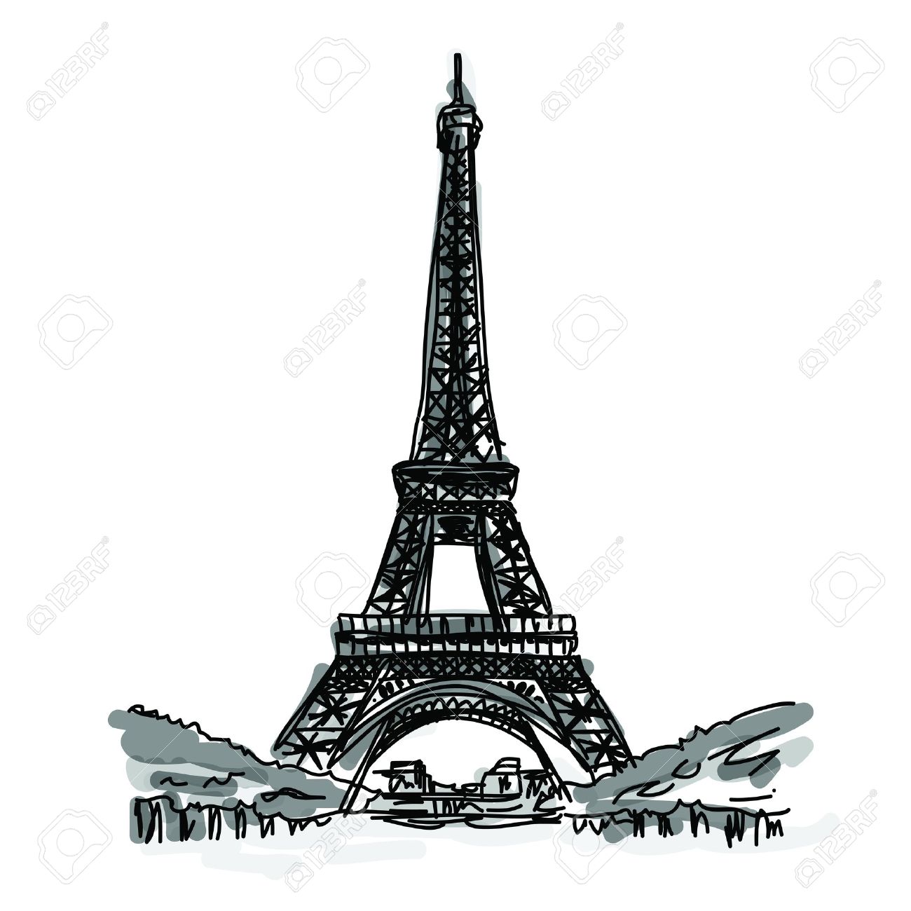 Eiffel Tower Cartoon Drawing | Free download on ClipArtMag