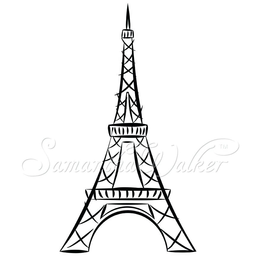 864x864 Eiffel Tower Black And White Drawing Rubensaavedra