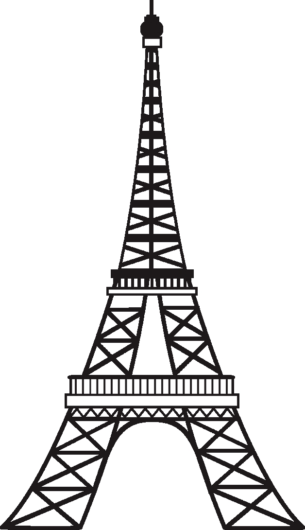 628x1090 Eiffel Tower Drawing Coloring