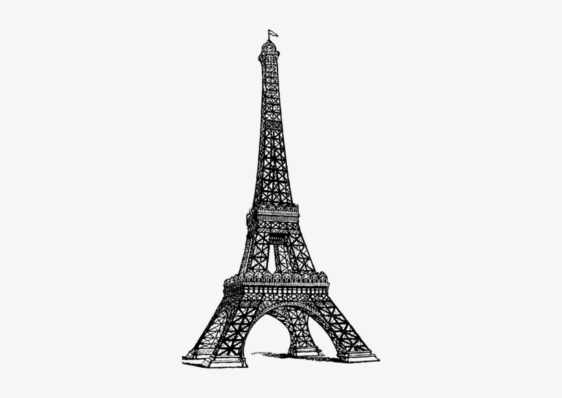 820x580 Eiffel Tower Drawing Vintage Transparent Png