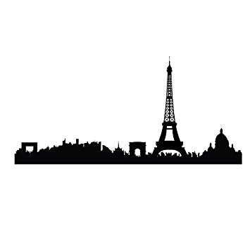 355x355 Eiffel Tower Silhouette White