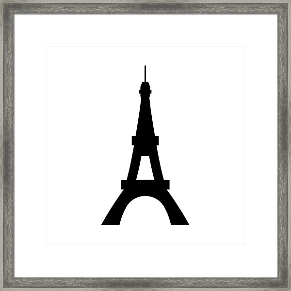 600x600 Eiffel Tower Black Color Icon Framed Print